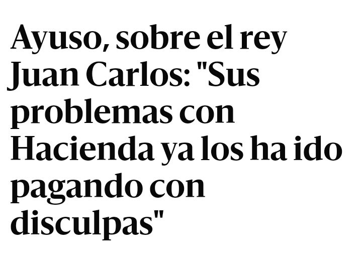 Estamos con Ayuso; es más, creemos que la presidenta de la Comunidad de Madrid debería dar ejemplo y cobrar su sueldo en disculpas y no en euros.