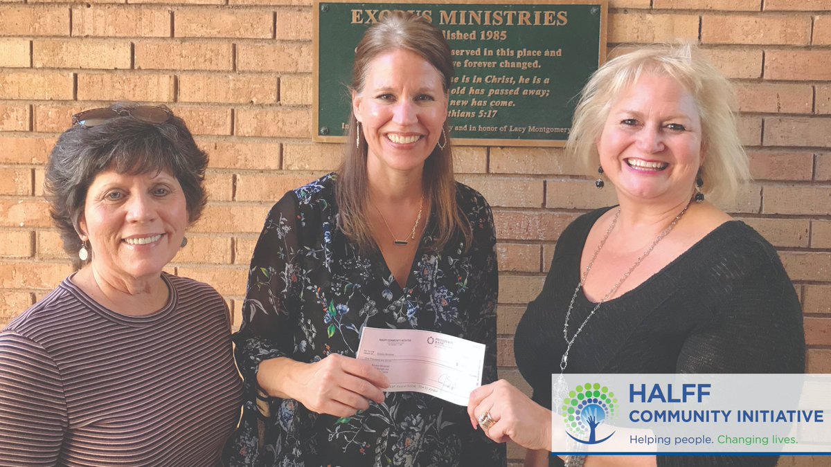 wearehalff's tweet photo. Jodi Hausenfluke presented a $1,000 donation on behalf of #HalffCommunityInitiative to Exodus Ministries. Exodus serves mothers and their children who are willing to make positive changes after incarceration. HCI’s donation will be used to provide shoes for the Exodus residents. https://t.co/uT2Yf78m8e