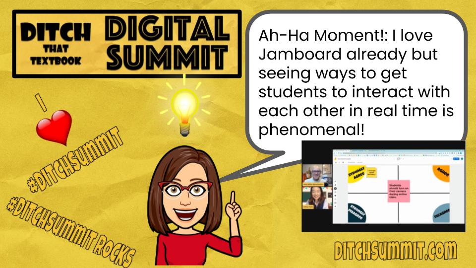 nvonklingler's tweet image. Loved reinforcing ways to use Jamboard for collaboration! #DitchSummit #DitchContest