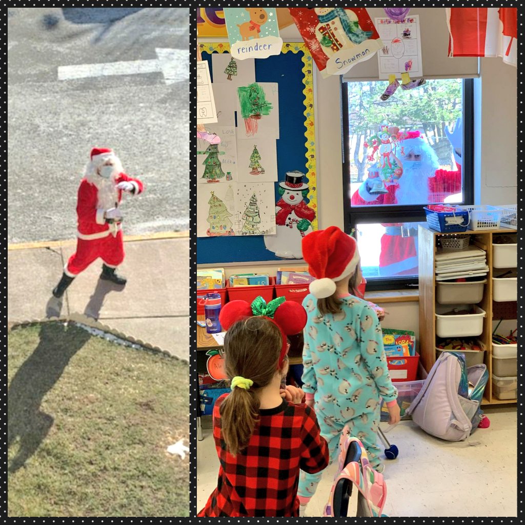 OLG_YCDSB's tweet photo. Someone very special came to visit the students of @OLG_YCDSB today (from a safe distance, of course). Such excitement to see jolly old St. Nicholas waving from the school parking lot through our classroom windows! @YCDSB @ElizabethCrowe_ https://t.co/OIra1PXBnL