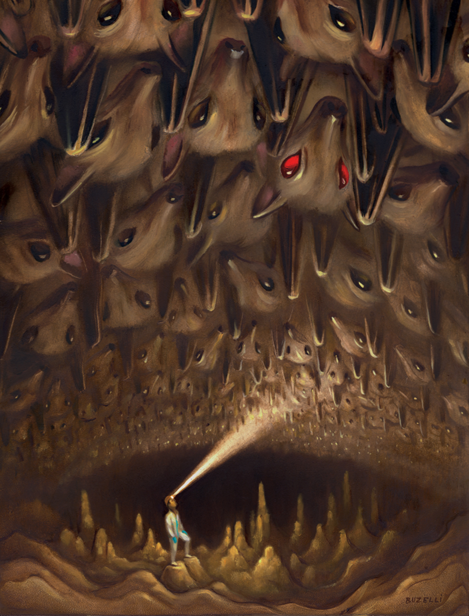 THE VIRUS HUNTERS for <a href="/SmithsonianMag/">Smithsonian Magazine</a> 
"Even before the COVID-19 pandemic, scientists were searching for potential human pathogens in wild animals. They’ve found thousands."
oil on panel/12"x16"