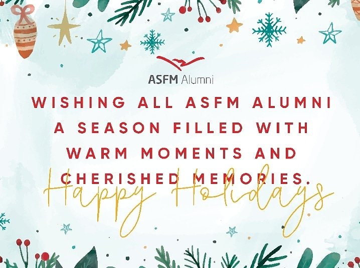 ASFMAlumni's tweet photo. Happy Holidays! https://t.co/cckymCQaiI