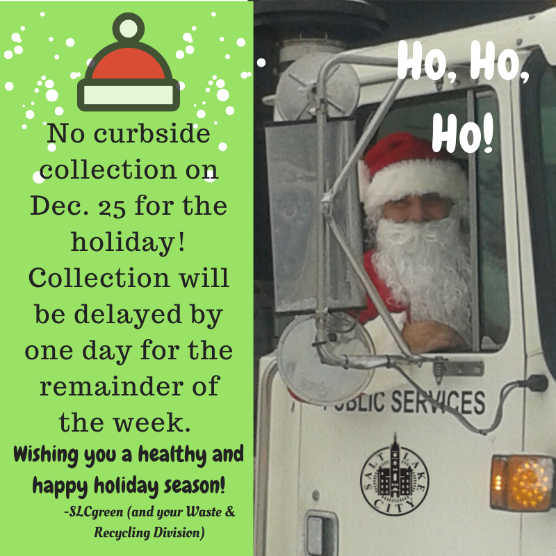 SLCgreen's tweet photo. If your curbside collection is on Friday this week, please remember that your collection will be delayed one day due to the holiday. We wish you a safe and happy holiday!
@SLCgov @slcmayor @slcCouncil #CurbsideCollection #WasteAndRecycling #SLCRecycles #Compost #Recycling https://t.co/lC4NzDUMBI