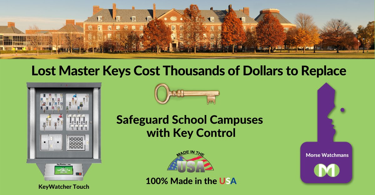 MorseWatchmans1's tweet image. Lost Master Keys Cost Thousands of Dollars to Replace. Safeguard School Campuses with Key Control.  #SchoolSecurity  #KeyAccessControl #CampusSecurity

hubs.ly/H0B-SgV0