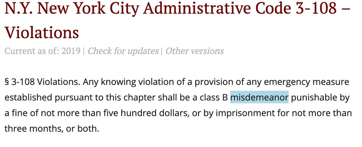 On top of the language in the curfew Executive Orders *requiring* that the police give orders to disperse and only arrest *knowing* violators, the NYC Administrative Code provision the City utilized to charge perceived curfew violators also contains a knowing intent requirement