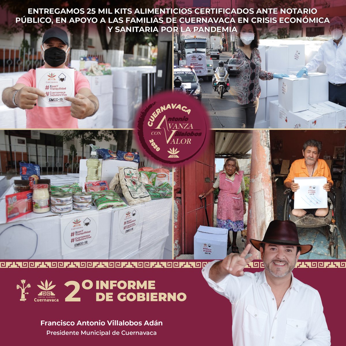 AntonioLobito01's tweet photo. Ante la contingencia sanitaria por COVID-19 que atravesamos en #Cuernavaca, llevamos a cabo el Programa Alimentario, apoyando con 25 mil kits alimenticios a las familias de las comunidades más necesitadas. #CuernavacaAvanzaConValor https://t.co/0AGyg84TIg
