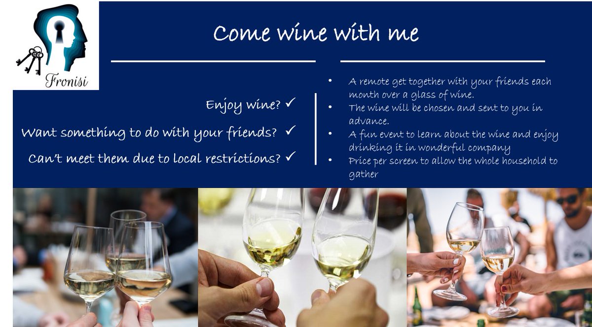 Fronisi1's tweet photo. Our new #wineclub. "Come Wine with me".
Are you eager to meet with friends, but struggle because of local restrictions. Get in touch to find out how we can bring you together whilst staying apart.
#wine #winefriends #wineevents #hamptonhill #richmond #teddington #surrey #london https://t.co/GrcZbEochv