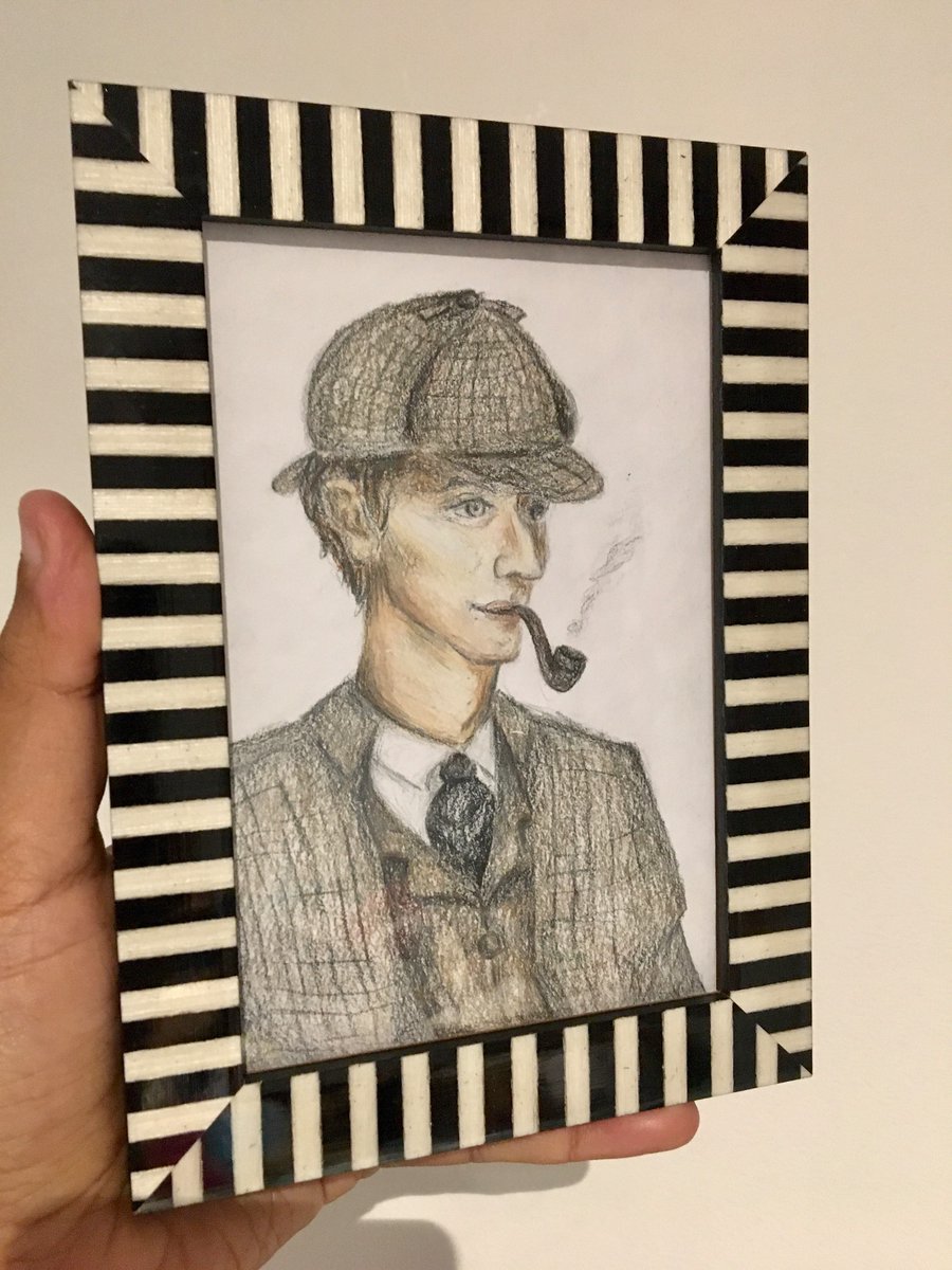 MycroftBrolly's tweet photo. Finally found a permanent frame for my @sherlockathon winnings that I am happy with! #Sherlockathon #SherlockHolmes #Sherlock @HolmesMagazine @shsoclondon @flikamadeus1 https://t.co/Sc7zV4wBCH