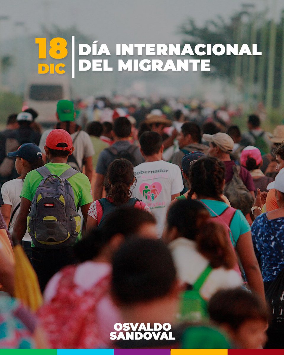 Hoy, celebramos el Día Internacional del Migrante, un día para hacer conciencia en que todas y todos los migrantes tienen derecho a igual protección de todos sus derechos humanos. 
#DiaDeLasPersonasMigrantes
