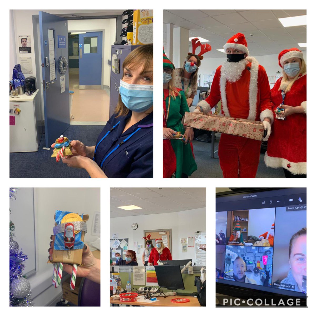 Wigan Urgent Care Team Xmas extravaganza with a special thank you to @Geobearglobal for the donation made to enable us to get gifts for the staff and a thank you to Santa and his helpers @NWBoroughsNHS #Wellbeing #XmasTreats