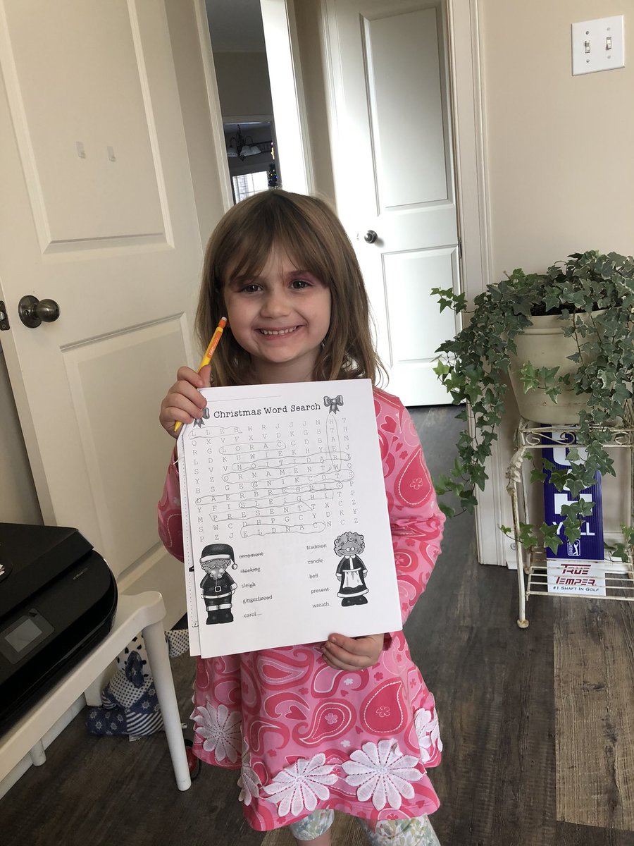 CarrieSCarlson's tweet photo. @HaysStem her first #wordfind and she’s addicted!! Thank you for all the fun break activities!!! https://t.co/TZez1mj9A5