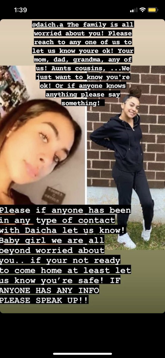 itslaybaby_xo's tweet photo. My baby cousin has been missing since Tuesday. PLEASE RT &amp; SHARE!!! We just want to know Daicha is safe🙏🏻 https://t.co/OUaJM2Pcwg