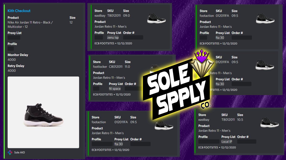 Late af but quick success post from last weekend's Jordan 11 drop
ECB feasted on footsites as usual 💨

Bots: <a href="/EasyCopBots/">EasyCop</a> <a href="/soleaio/">Sole AIO</a> 

Proxies: <a href="/ZenuProxies/">Zenu Proxies</a> <a href="/jeru035/">Jeru035</a> @SpaceProxies_  

Groups: <a href="/SoleSpplyCo/">Sole Supply Co.</a> <a href="/RestockWorld/">RestockWorld</a> @RyzeIO