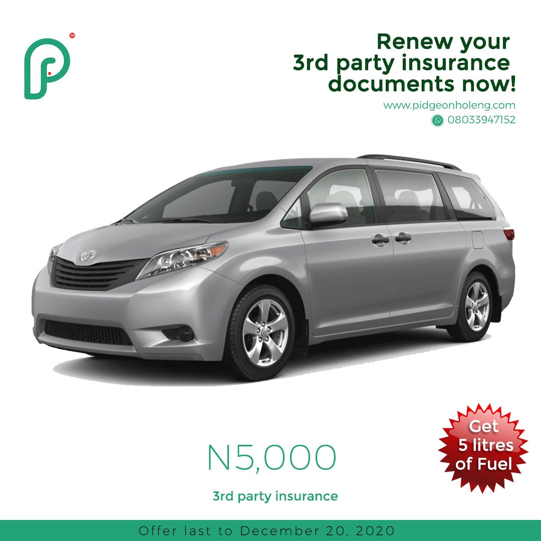 trafficbutter's tweet photo. Renew your third-party insurance now with @pidgeonholeng
and get 5 liters of fuel free: https://t.co/fEVbZ3DKi8..
#roadworthiness #Thursday #lagos #Shiloh2020 #technology #insurance #permit #license #lagosroad #cardocuments #vehicleowners #roadusers https://t.co/kR19Jl8H57