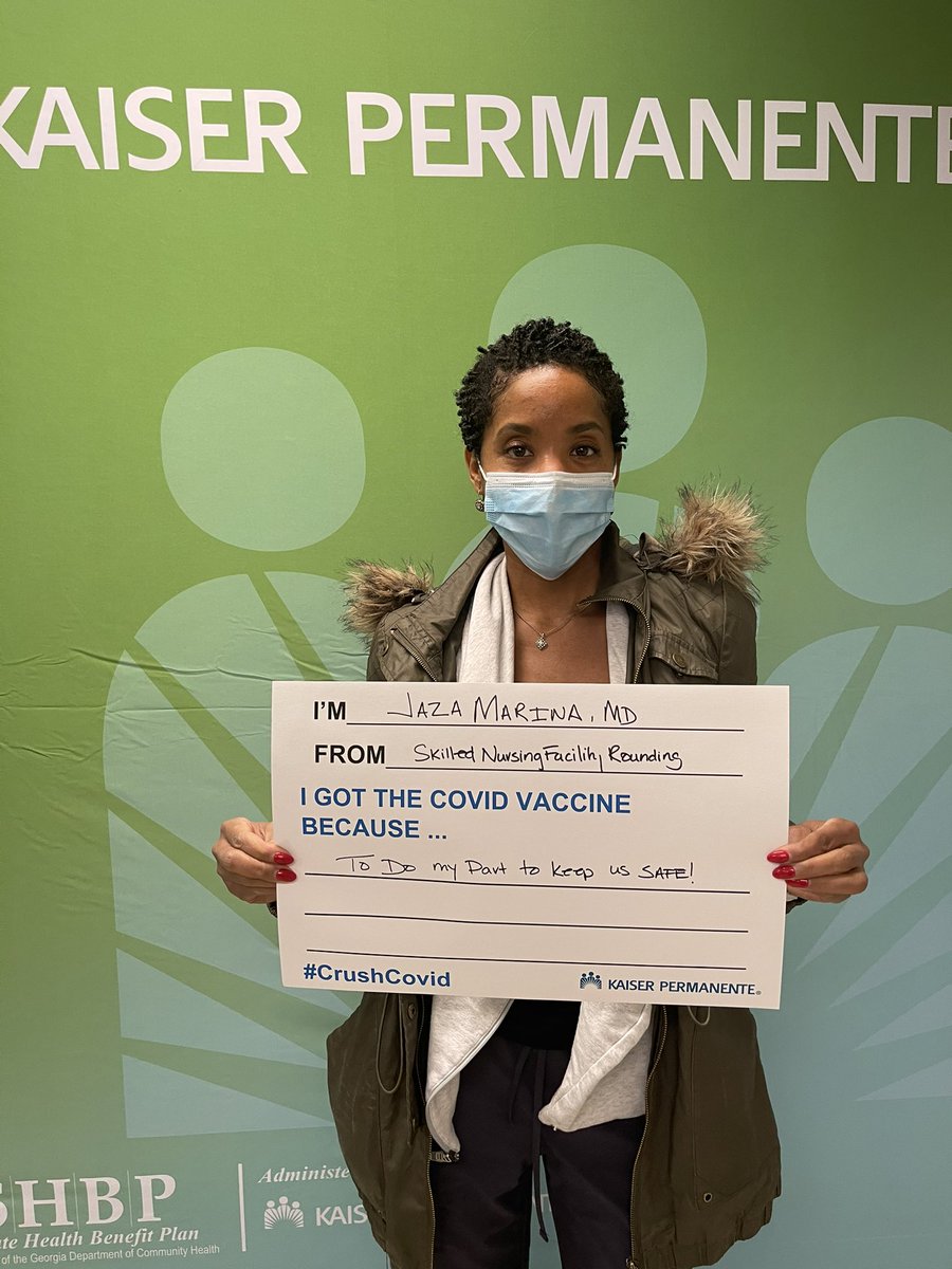 KPGeorgia's tweet photo. Jaza Marina, MD is one of the first @KPGeorgia health care workers to receive the #COVIDVaccine. She got the vaccine because she wanted to do her part to keep US safe!#CrushCovid #COVID19 #KPHeroes https://t.co/MdEzoUpFxx