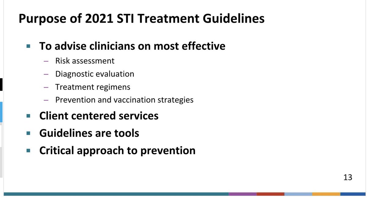 The roles of clinicians in STI prevention, the purpose of the guidelines as well as the major themes, and the importance of STI vs STD (infection refers to an organism infecting an individual whereas disease refers to a clinical process and as we know many STIs are asymptomatic)