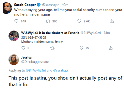 As Nick Epley and coauthors have shown, sarcasm is *very* hard to pick up without hearing voices. Below is a fun example. I'm positive that Sarah is being sarcastic. I'm pretty sure W.J. Wylie3 is being sarcastic. What about Jessica? Could go either way.