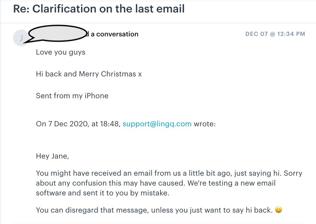 Most people struck a combination between saying hi, feeling amused, and sharing their positive feedback of our platform: