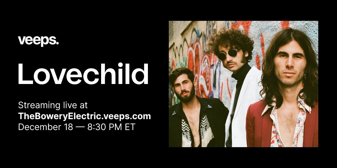 Join us this evening for @BoweryElectric Live Premiere Sessions ft. country / psych rockers @Lovechildny! On-demand until 12/25, tickets still available! theboweryelectric.veeps.com