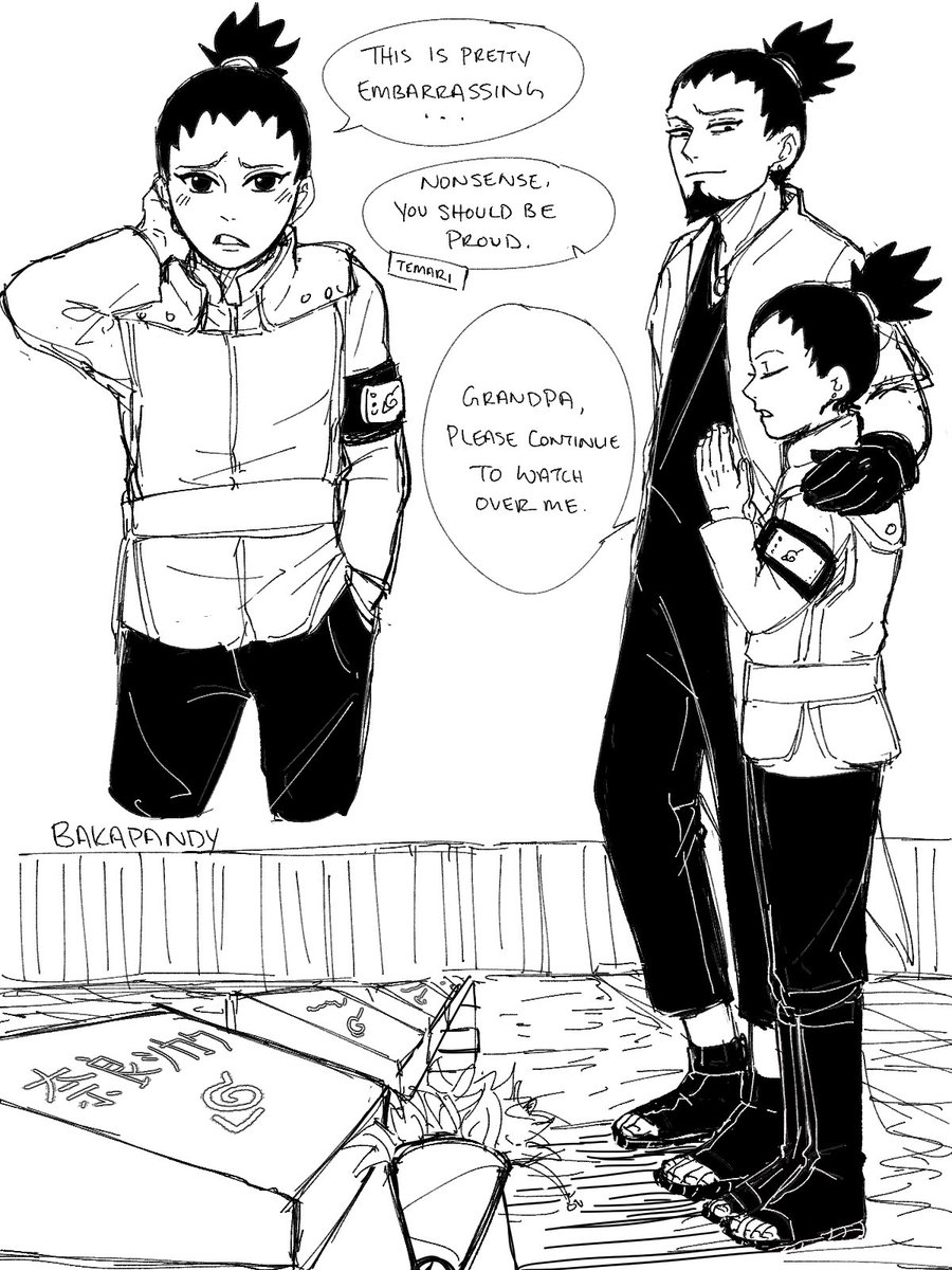Shikamaru and Shikadai visit Shikaku after Shikadai was promoted... 