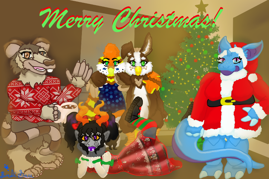 Bunali_Sau's tweet photo. Happy Holidays and Merry Christmas! 

I finished a Patron Xmas Card, kinda proud, and wanted to share!

@PreciousNido @unsureifrat @azarhiro 

#patreon #patrons #merrychristmas #furryfandom #furryart #digitalpainting #furryartist #furryfandom2020 #happyholidays #bunibird https://t.co/MWqt4hJdyJ