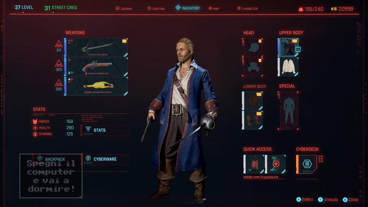 monkeyislandsp's tweet photo. Las capacidades de edición de Cyberpunk 2077 son casi ilimitadas #cyberpunk2077 #guybrush #cyberpunk https://t.co/meumsUub0o