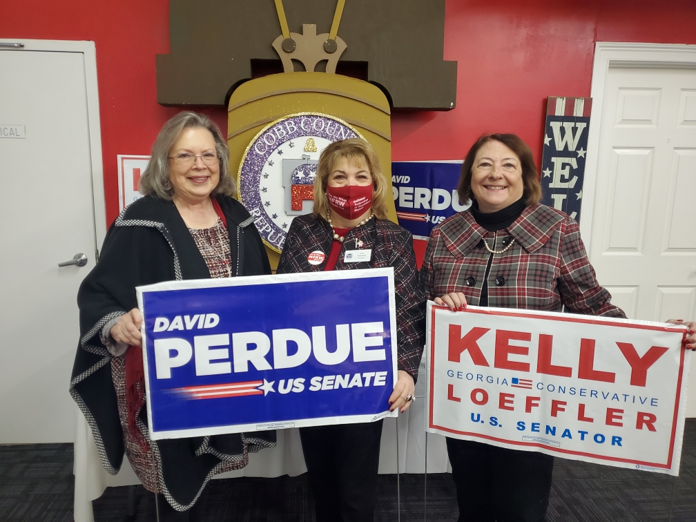 Onward to victory!  <a href="/GaFedRW/">GFRW</a> <a href="/cobbgop/">Cobb County GOP</a> &amp; #NFRW Pres @WoodmereGOP working together to #KeepGARed.  We will #DefendGeorgia and #SaveAmerica #NFRWAllIn4GA