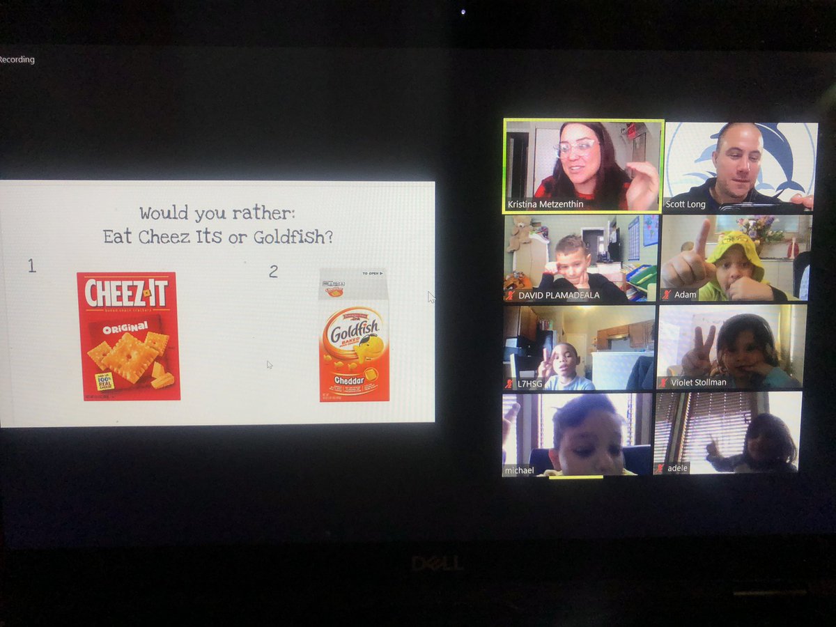 Long_WBStronger's tweet photo. Her kids would rather eat that snack WHILE in @MissMetzenthin Snack & Story zoom :) Thank you @MissMetzenthin for Kristinafying everything and taking risks with your kids. #c2cinwb #doherty2020 https://t.co/xYE6zkf3jR