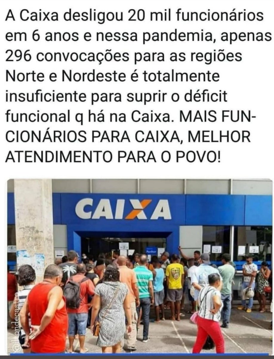 Eva53210903's tweet photo. Merecemos nossa vaga! #ContrataCaixa @AprovadosCEF14 
@jairbolsonaro 
@luislacombereal 
@BolsonaroSP 
@Estadao 
@exame_noticias 
@MinEconomia 
@Metropoles 
@MPTDFTO 
@Caixa 
@trt5bahia 
@luciano_hang 
@correio 
@folhadirigida 
@folha 
@fenaefederacao 
@correio 
@RevistaISTOE https://t.co/obGMZgNUb8