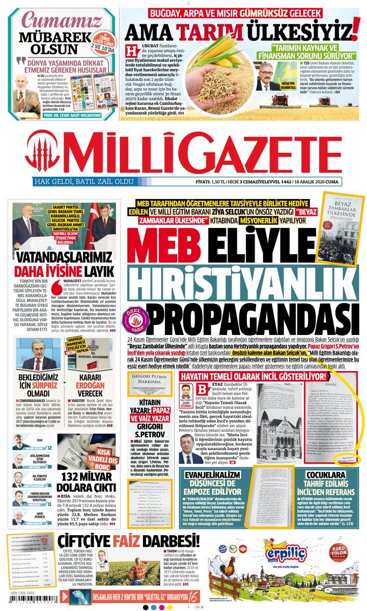 Yarım asırlık bir geçmişe sahip olan Milli görüş harekatının gazetesinin durumu.

Bir Dünya klasiğini kriminalize etmek.

Bu ülkenin bu İslamcılardan çektiği nedir?

@yildarado 
@mustafacalikitc 
@ducane 
@mustafaislamogl 
@tolgagerger 
@ctisik 
@cellocillo