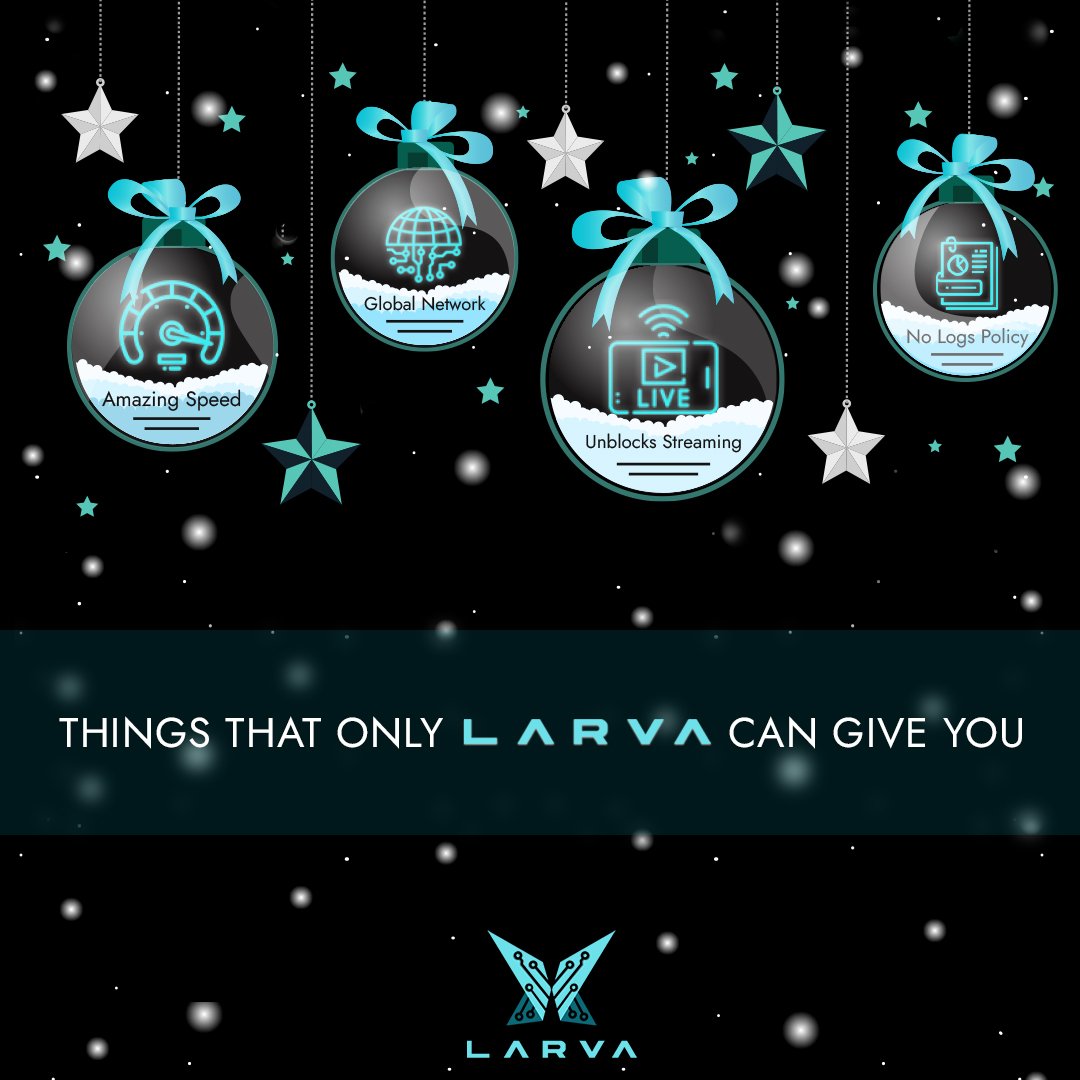 Amazing speed, global network, unblocked streaming, and no logs policy. We doubt that even Santa can provide you with all these features, but Larva VPN can!
So, what are you waiting for? Switch to Larva VPN today.
#larvavpn #larva #vpn #christmas #celebrate #santaclaus #snowy