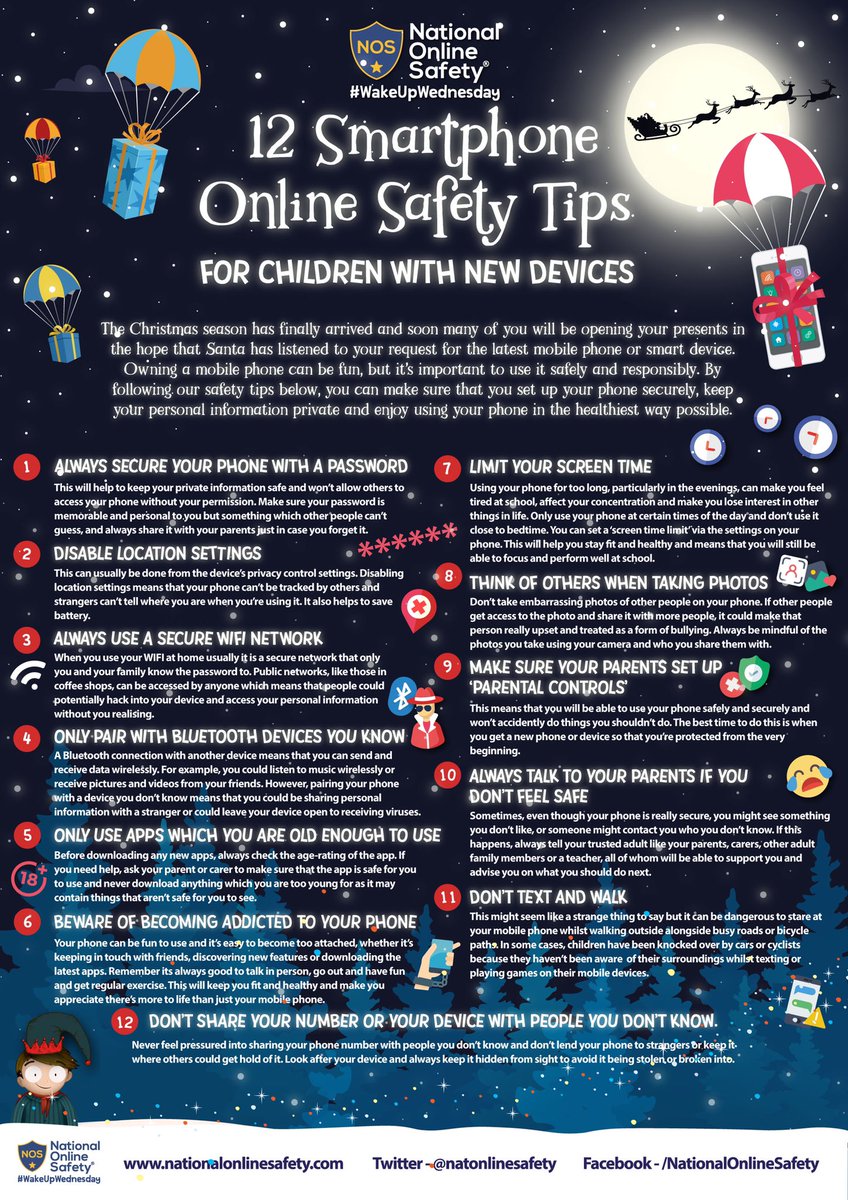 tripclass6's tweet photo. Here are some useful tips for parents over the Christmas break if children are receiving new devices, smart phones and online safety tips with social media. @TrinantPrimary @EAS_Digital @ICTCaerphilly https://t.co/tAyUTRTVjm