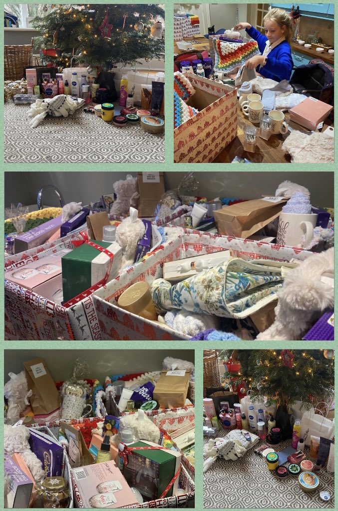 5 mother &amp; baby hampers dropped off earlier today. They were absolutely over the moon, and will give them to the Mums on Christmas morning. Jam packed full of lovely goodies 🤩 thank you to lovely Rose (age 10) and <a href="/LancsPolice/">Lancashire Police</a> for the donations #babies #mum #hampers #Preston 😍