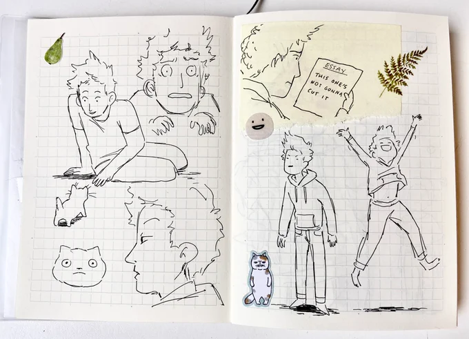 i haven't been on social media much lately but i do have a lot of sketchbook pages i can post from my sketchbook i started back in august ✨ a lot more pages to come! 