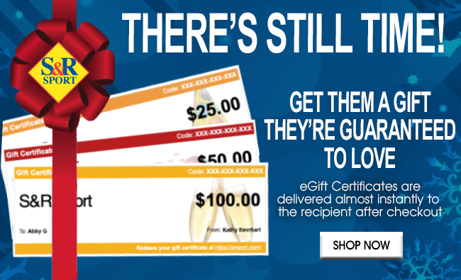 Time is running out, but that doesn't mean you don't have time to get the perfect gift. srsport.com has gift certificates 24/7. Just go to their home page and click "Gift Certificate" on the top right. You'll be glad you did.