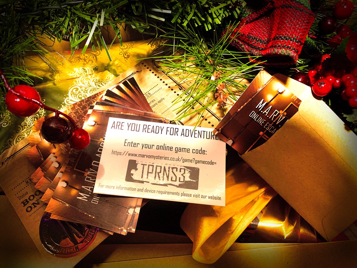 🎁Your time is almost up!🎄Last posting dates are fast approaching! Order Now to receive your Printed Gift Ticket or Online Game Gift Card in time for Christmas.
marvomysteries.co.uk/gift-vouchers/
But don't worry our eTickets and vouchers can be sent via email right up until Christmas Day