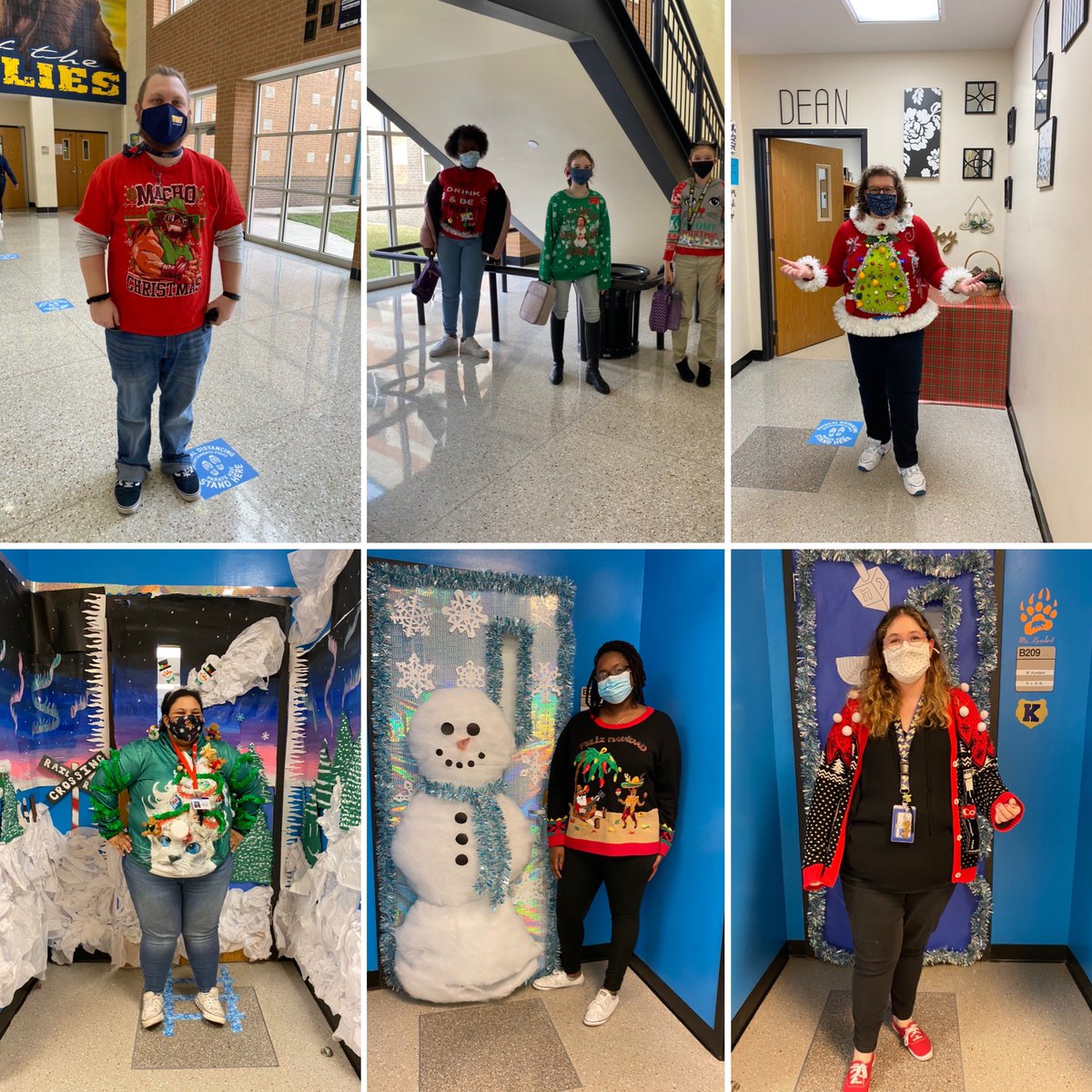 HISD_EAS_EDI's tweet photo. 📢 Did you hear about our Holiday Ugly Sweater Contest? Check out a few of our Grizzlies 🐾🐾decking the halls ❄️☃️🍭 @WestBriarMS in their #uglysweater‼️#WeAreWestBriar #GrizzlyNation #8thGradeStrong #GratefulDean https://t.co/AM6x1Qb4ow