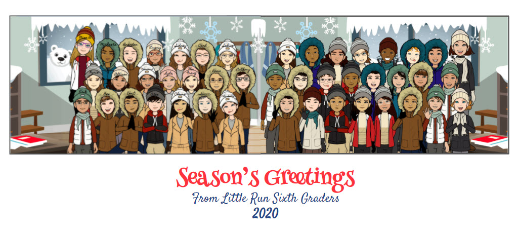 6thgradesynergy's tweet photo. Season's Greetings from Sixth Grade Roadrunners! Have a wonderful winter break! See you next year! @LRroadrunner @MsQuigley_Tech https://t.co/Lb6nhDZNlP