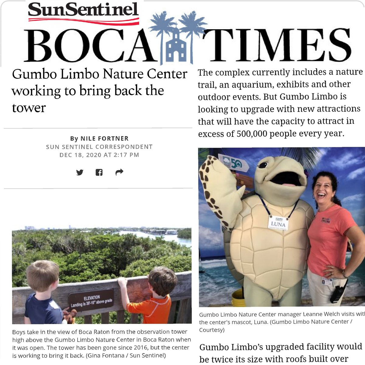Nile_Fortner's tweet photo. An upgrade is in limbo at the famous @CityBocaRaton destination @GumboLimboNC 🏗

👀 at my #article @SunSentinel #BocaTimes column where #BocaRaton's #GumboLimboNatureCenter #FL is looking to get a new #aquarium, bring back the tower, &amp; more! 🐢

#Link ⬇️
https://t.co/zgu0bxTIl4 https://t.co/u3jxeoq5ri