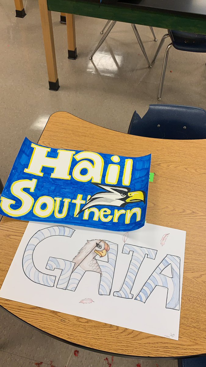 MsParker_SHS's tweet photo. My students are sending me to NOLA with some pretty awesome artwork! #gatanation #sscms @GSAthletics_FB https://t.co/1qLZu74bwZ