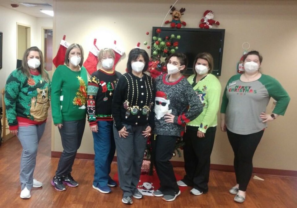 ReliantRehab's tweet photo. Meadowview Healthcare Celebrating the Holidays in their Ugly Sweaters! #CareMatters #ReliantRehab https://t.co/zF98yE6ePu