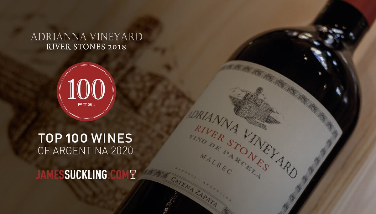 We are deeply honored to be on the TOP 100 WINES OF ARGENTINA 2020 🇦🇷 by the critic <a href="/JamesSuckling/">James Suckling</a>!

Our two 100-point wines White Bones 2018 &amp; River Stones 2018 were ranked 3rd and 4th on the prestigious list!  
Thank you #AdriannaVineyard, this is a very proud moment! 🍷🍇🏅💪🏻