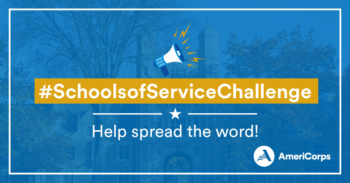 AmeriCorps's tweet photo. Calling our grantees, sponsors, & partners: help expand #highered access for #AmeriCorpsMembers serving your community. #RT & Tag a college/university who should join #schoolsofservice & send ‘em to https://t.co/FiIHBgUjqk for more on why they should! https://t.co/E44RyiYG4n