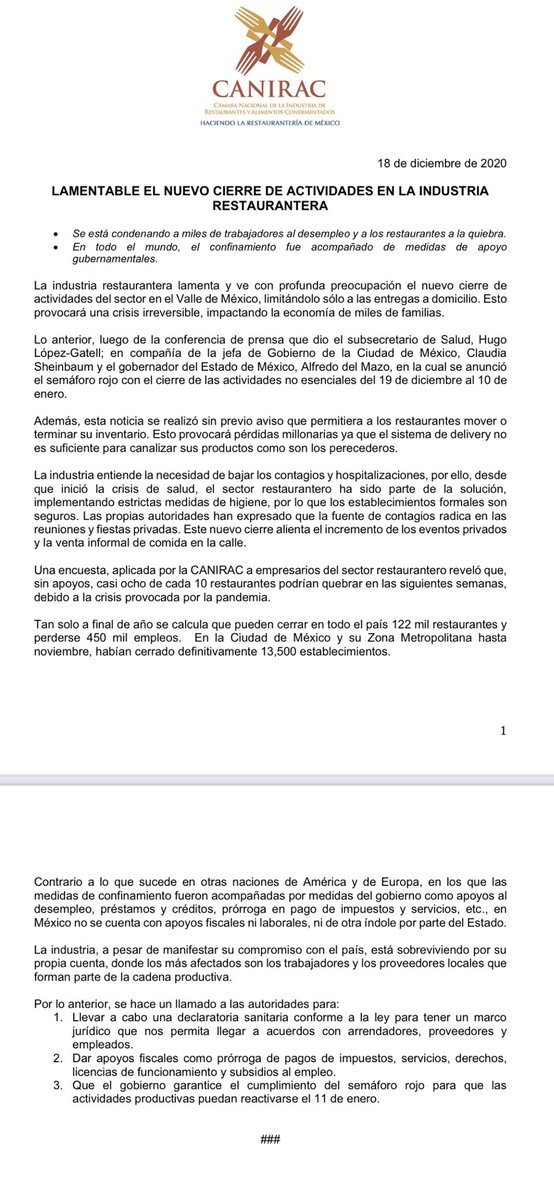 Semaforo Rojo,solo para negocios formales? Por que no cierran también los puestos en la calle,del metro y camiones? O  no les aplica?Ley es para todos. Ya no pateen a las vacas que que dan leche emplean pagan SAR IMSS impuestos <a href="/canirac/">CANIRAC NACIONAL</a> <a href="/PdteCANIRAC/">@PdteCanirac</a> <a href="/Claudiashein/">Claudia Sheinbaum Pardo</a> <a href="/alfredodelmazo/">Alfredo Del Mazo</a>