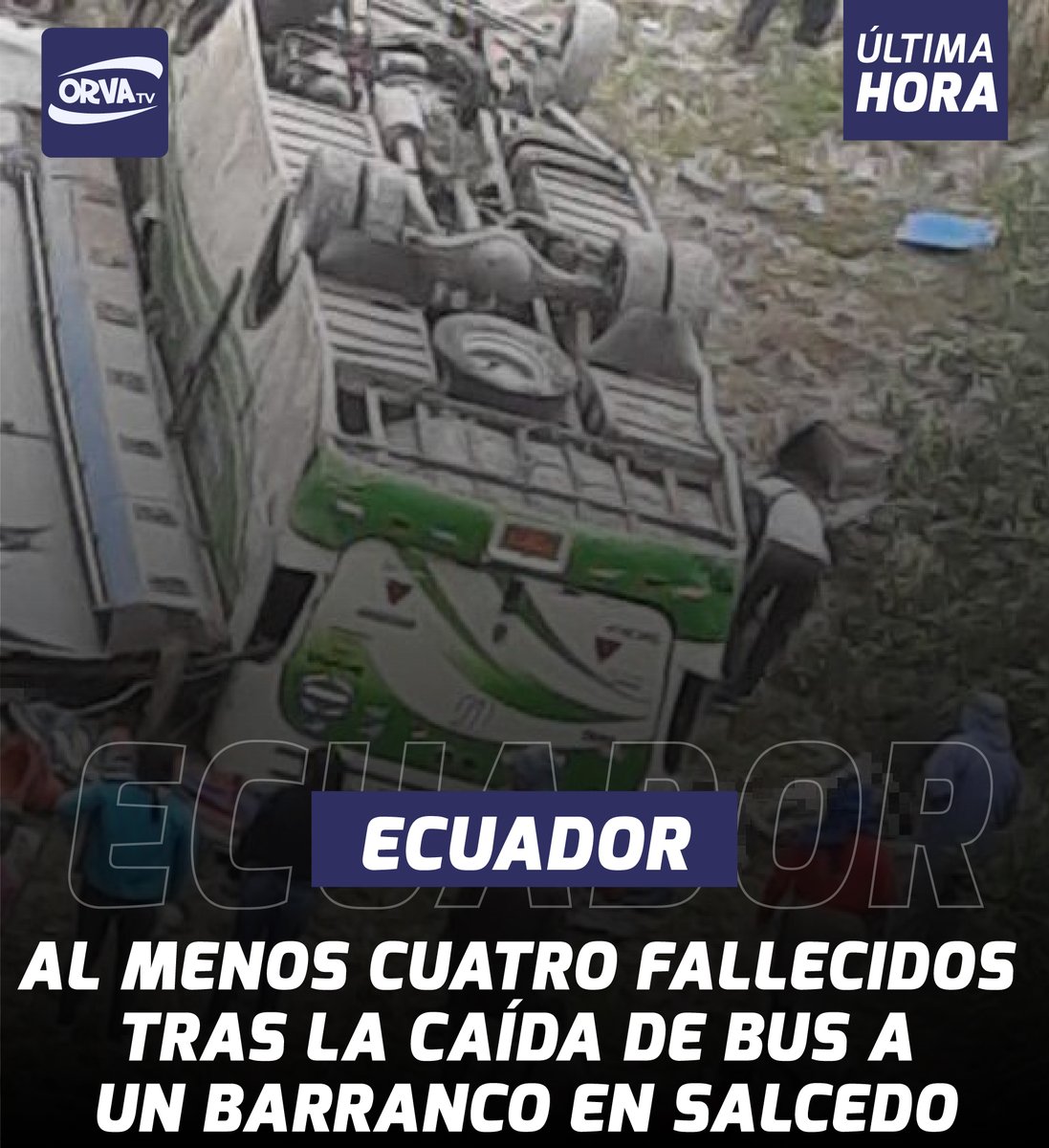 #ATENCION #ACCIDENTE| Un bus de pasajeros cayó a un barranco la tarde de este viernes cuando cubría la ruta Mulalillo-Panzaleo, en el cantón Salcedo, provincia de Cotopaxi.