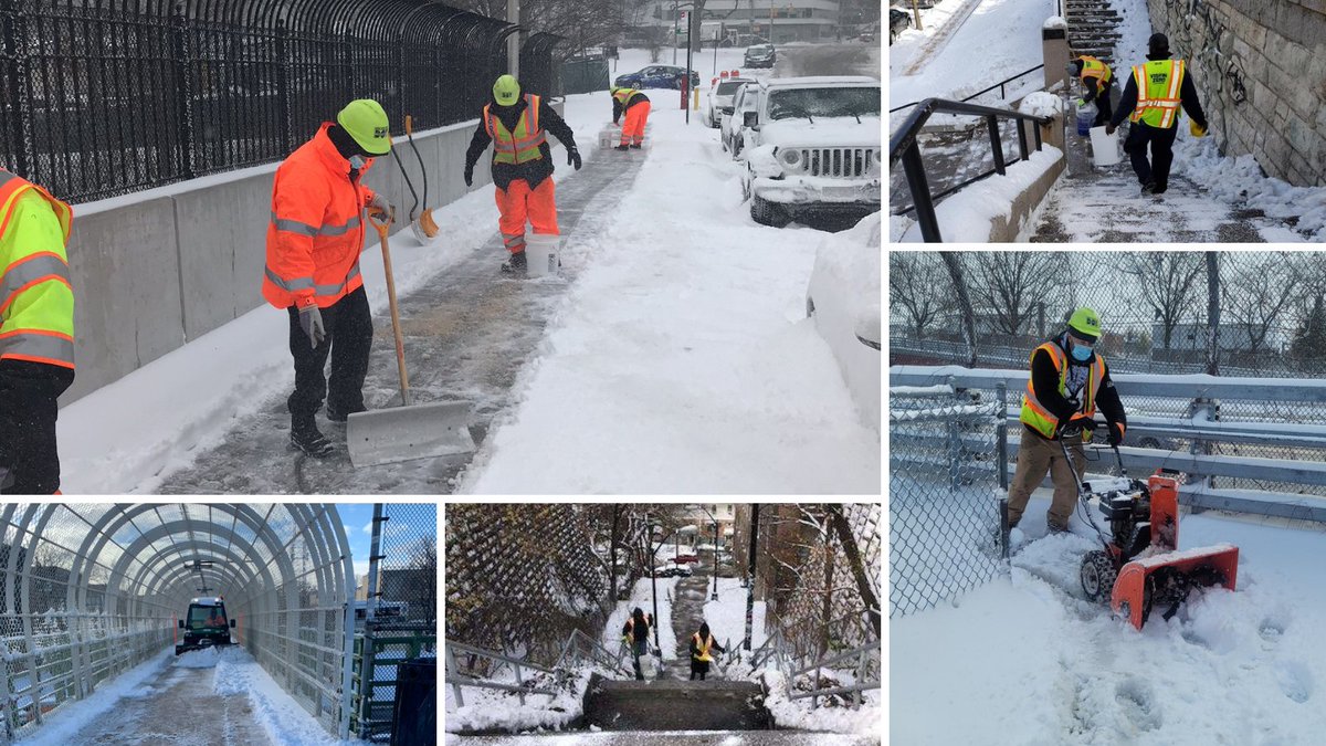 NYC_DOT's tweet photo. Thank you to our NYC DOT crews and emergency snow laborers for their work keeping New Yorkers moving this week by shoveling, plowing and salting our #StepStreets, overpasses and East River Bridges. 

And thank you to @NYCSanitation for their snow removal work throughout the city! https://t.co/HIZFdEosUk