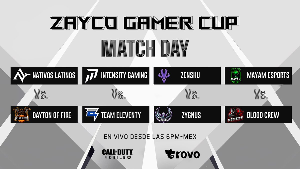 Hoy estaré como caster invitado en la #ZaycoGamerCup

En vivo desde las 6PM-MEX a través del trovo de trovo.live/ZaycoGamer

#CODMobile #Torneos #Gamers #MobileGaming #Esports
