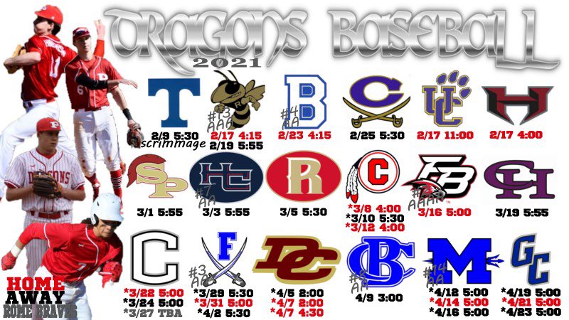 🚨2021 Dragons Baseball Schedule🚨
<a href="/Pepperell_Pulse/">Pepperell High School</a> <a href="/Region7Aa/">Region7AASports</a> <a href="/GaDugoutPreview/">Ga. Dugout Preview</a> #brick🧱