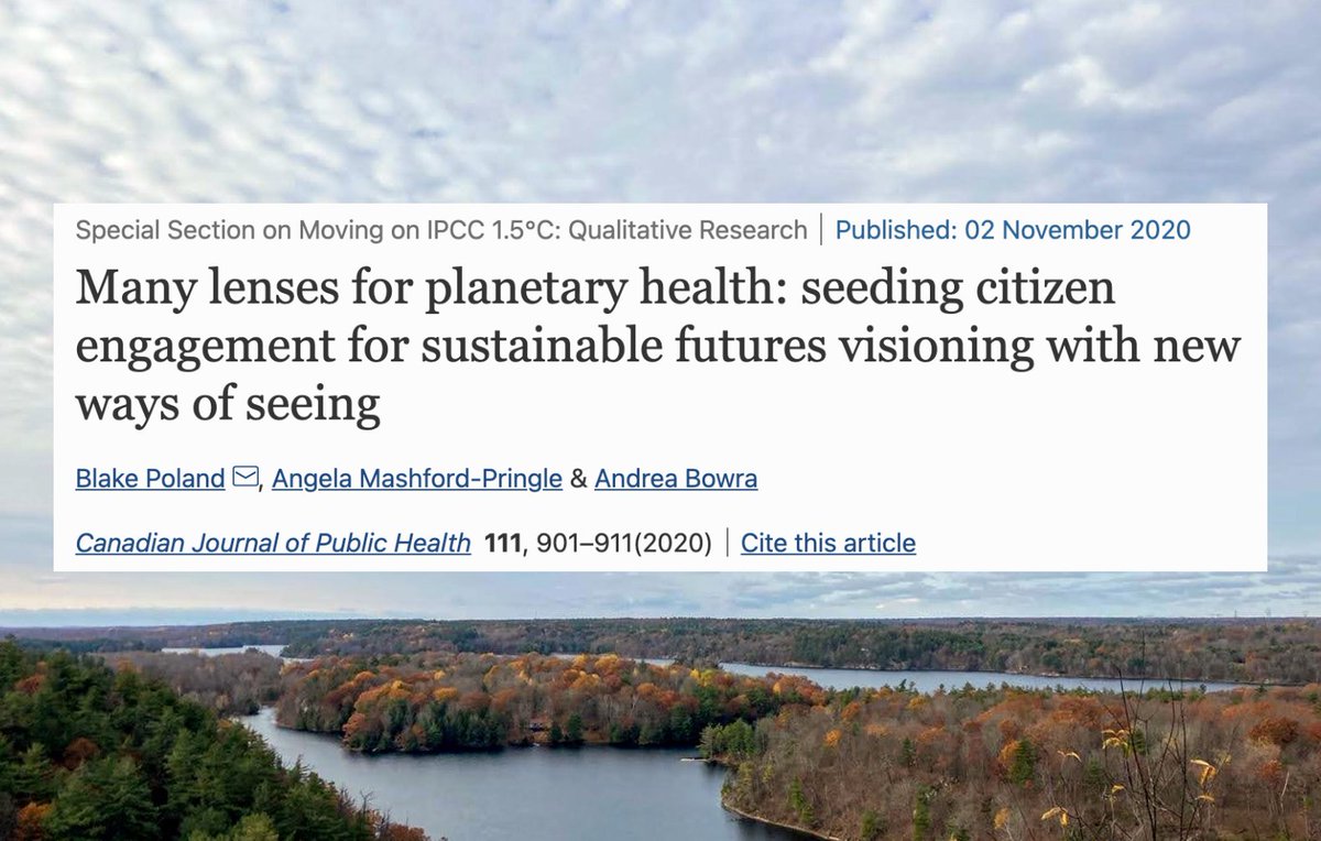 CEHEqueens's tweet photo. Citizen engagement processes need to be ‘seeded’ with  Indigenous knowledges to support the transformative change that is required for the continued vitality of the ecological determinants of health. @oakvilleblake and @armp71 @CJPH_RCSP
https://t.co/CVWbbmwuUV https://t.co/ISgUbOCxck