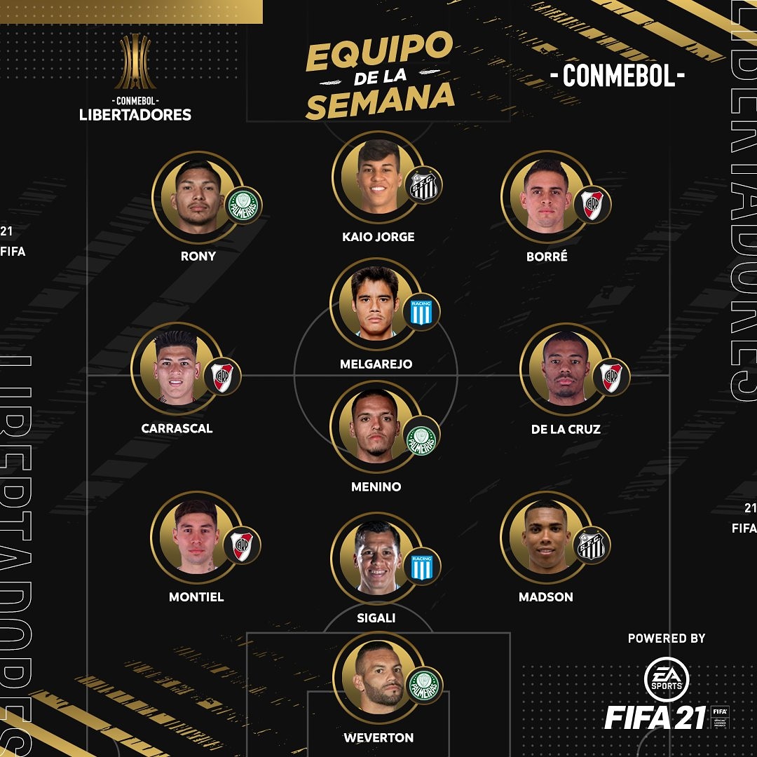 Nuestro representado <a href="/Melgarejo25/">Lorenzo Melgarejo</a>, jugador de <a href="/RacingClub/">Racing Club</a>, forma parte del equipo de la semana de la <a href="/Libertadores/">CONMEBOL Libertadores</a>